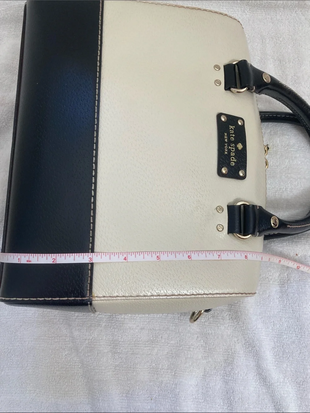 kate spade Two-Tone Cream and Black Dome Satchel